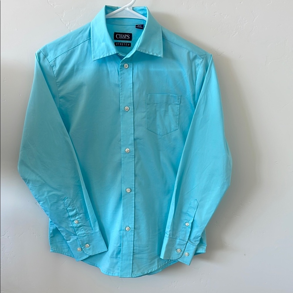 Chaps Boys Aqua Button-Up Shirt